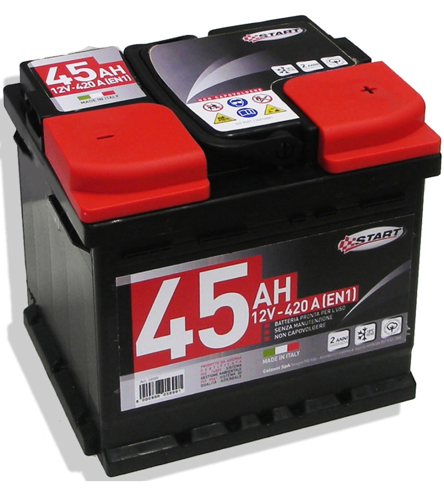 Batteria auto 45ah 12v 420a polo positivo destro cassetta l1